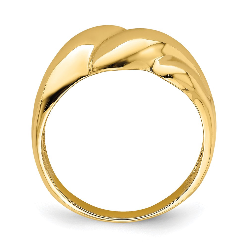 14K Gelbgold poliert Fashion-Dome-Ring