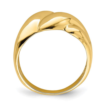 14K Gelbgold poliert Fashion-Dome-Ring
