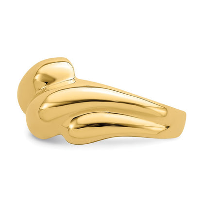 14K Gelbgold poliert Fashion-Dome-Ring