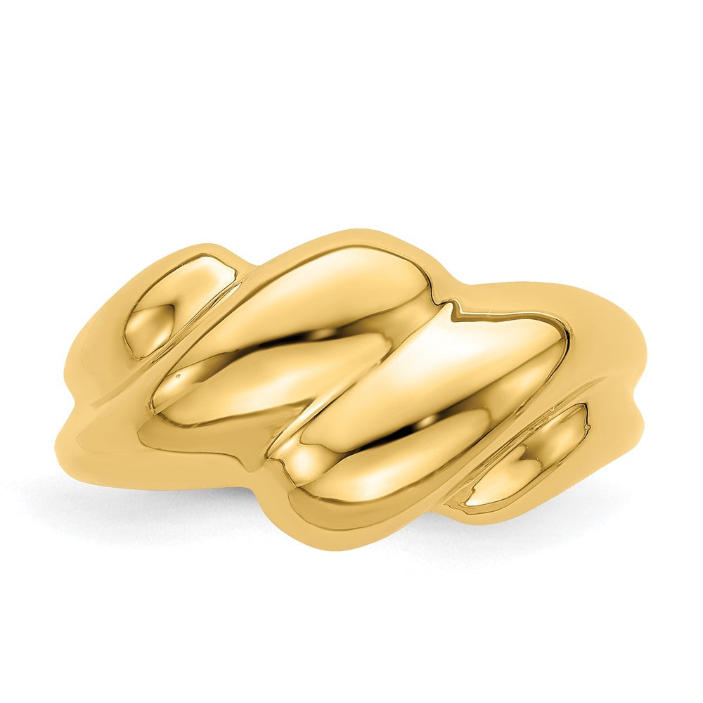 14K Gelbgold poliert Fashion-Dome-Ring