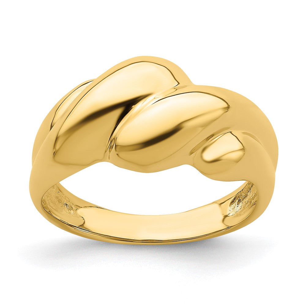 14K Gelbgold poliert Fashion-Dome-Ring