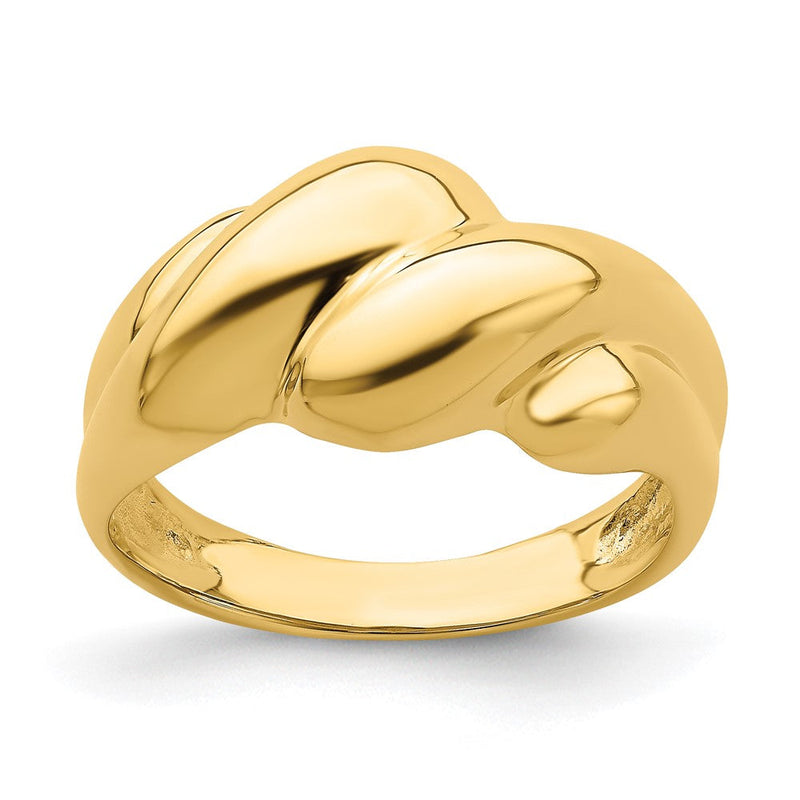 14K Gelbgold poliert Fashion-Dome-Ring