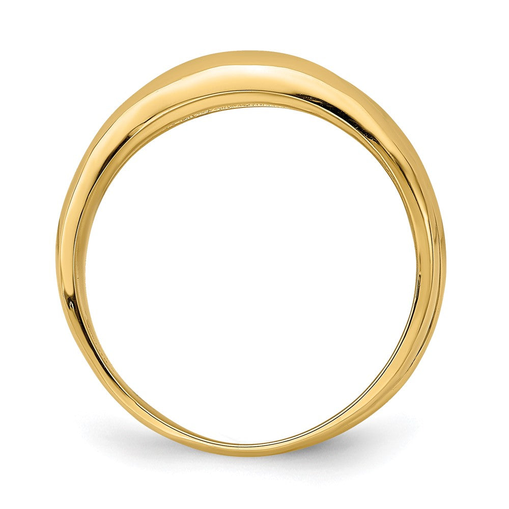 14K Gelbgold polierter Bandring mit Wölbung