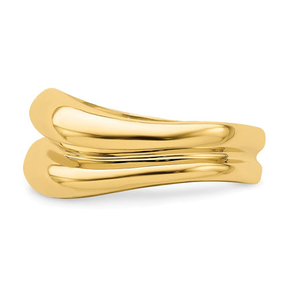 14K Gelbgold polierter Bandring mit Wölbung
