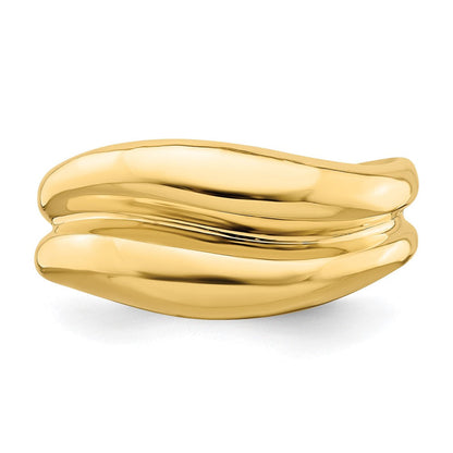 14K Gelbgold polierter Bandring mit Wölbung
