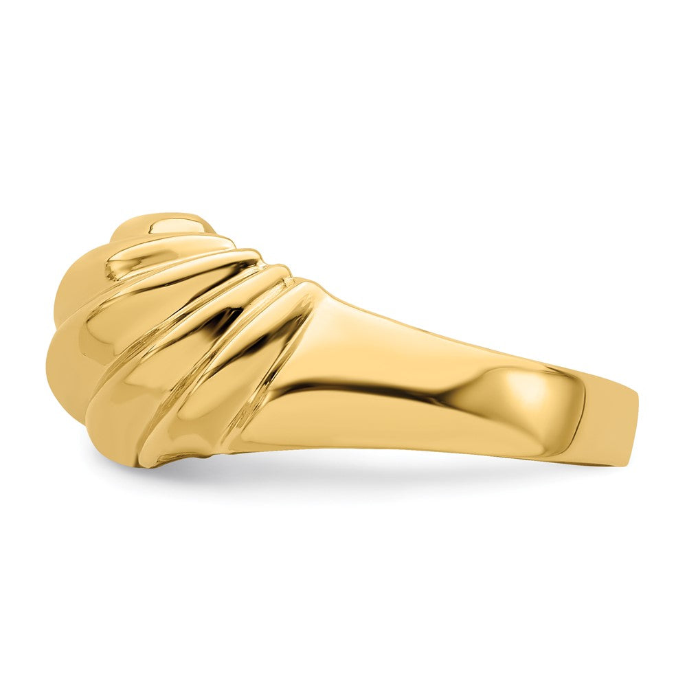 14K Gelbgold polierter Garnelen-Fashion-Ring