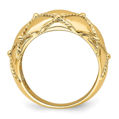 14K Gelbgold Geflochtener Seil Massiv Damenring