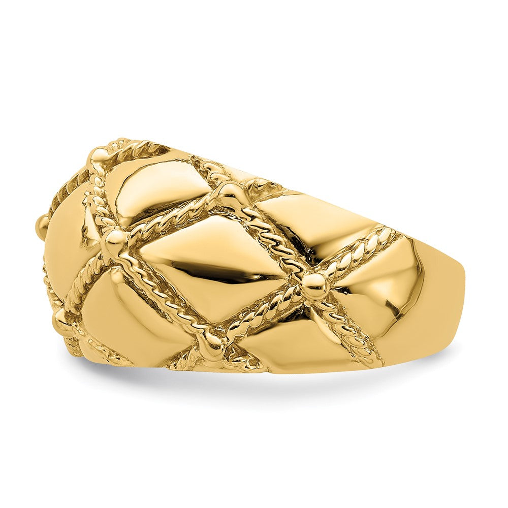 14K Gelbgold Geflochtener Seil Massiv Damenring
