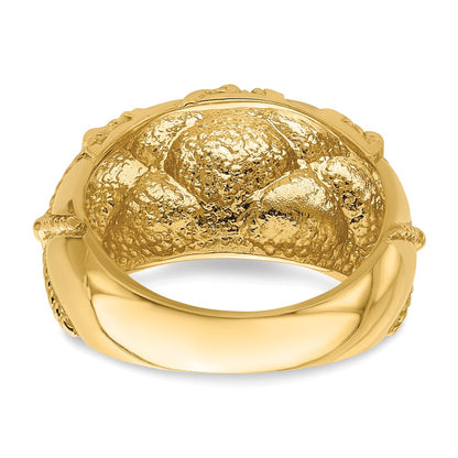 14K Gelbgold Geflochtener Seil Massiv Damenring