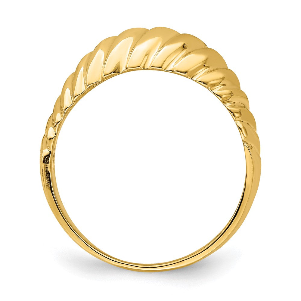 14K Gelbgold Poliert Garnele Bombierter Ring