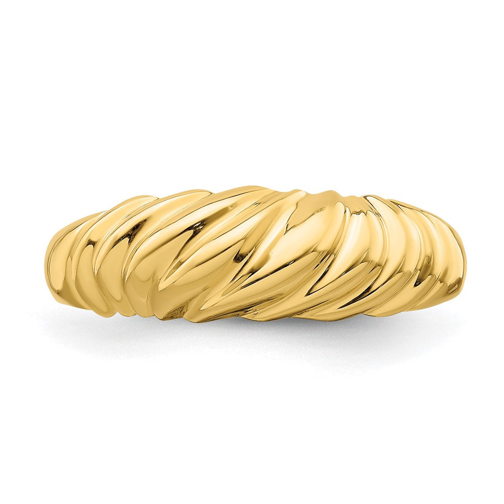 14K Gelbgold Poliert Dome-Ring