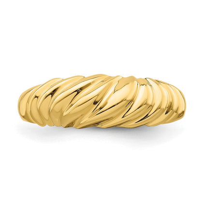 14K Gelbgold Poliert Dome-Ring