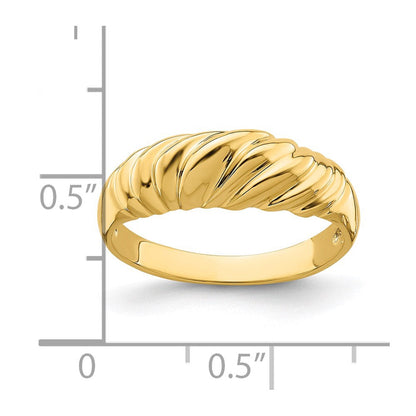 14K Gelbgold Poliert Dome-Ring