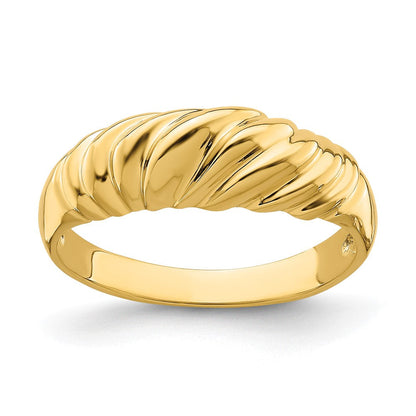 14K Gelbgold Poliert Dome-Ring