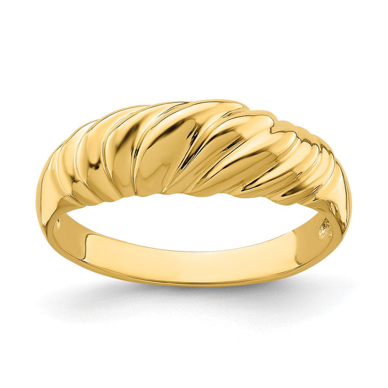 14K Gelbgold Poliert Dome-Ring