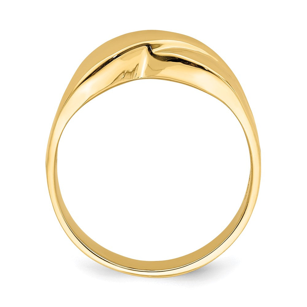 14K Gelbgold Polierter X-Kuppel-Ring