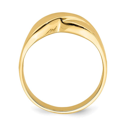 14K Gelbgold Polierter X-Kuppel-Ring