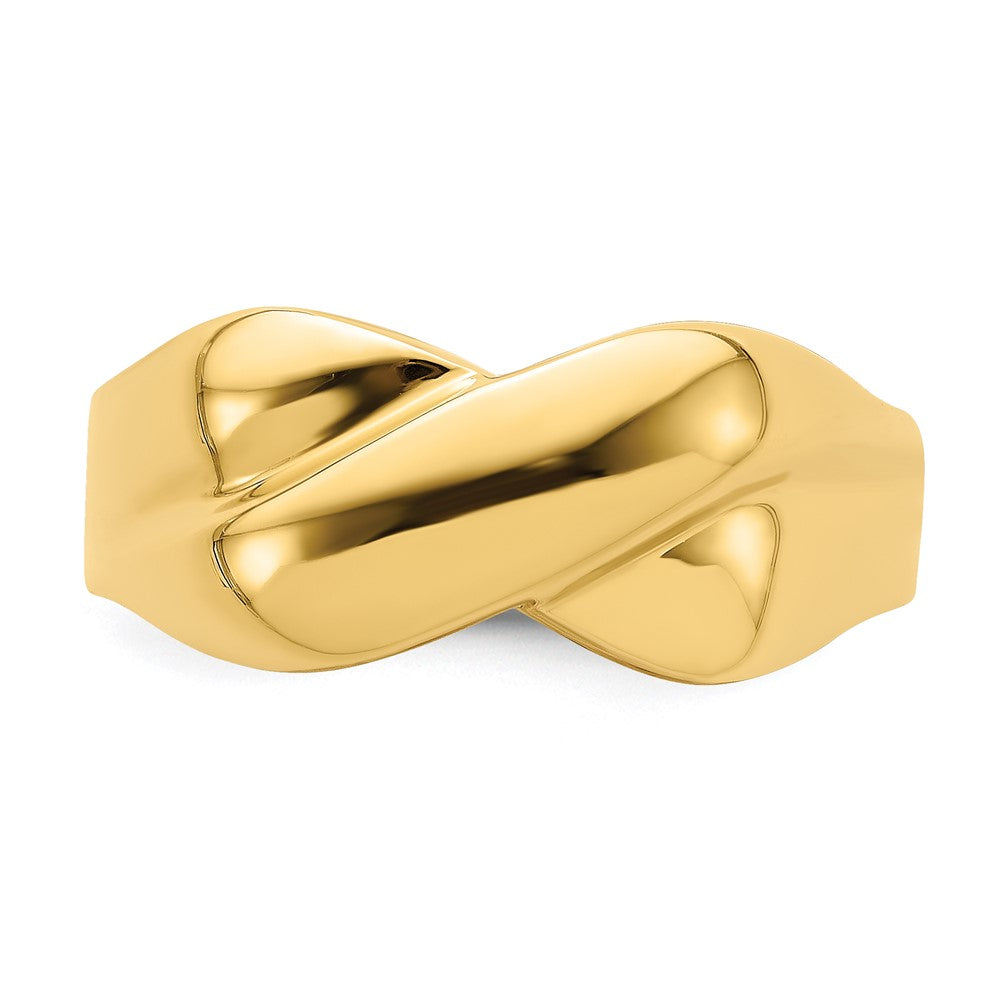 14K Gelbgold Polierter X-Kuppel-Ring
