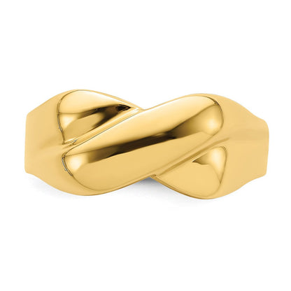 14K Gelbgold Polierter X-Kuppel-Ring