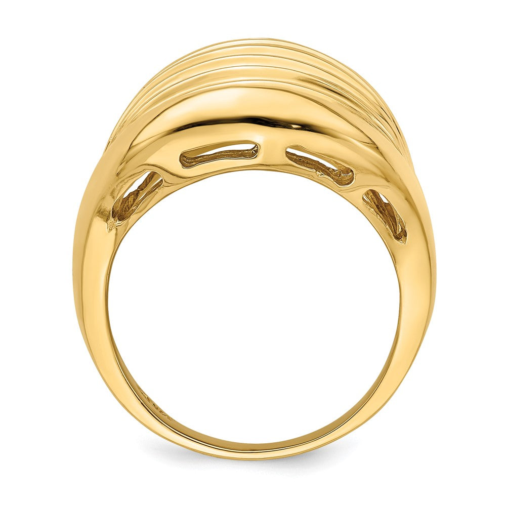14K Gelbgold Poliert Gerippter Domring