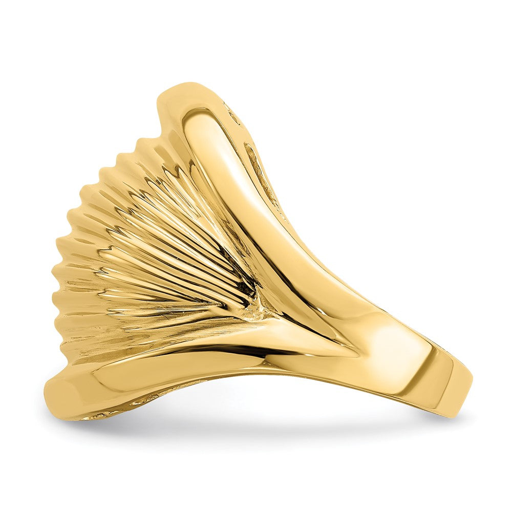 14K Gelbgold Poliert Gerippter Domring