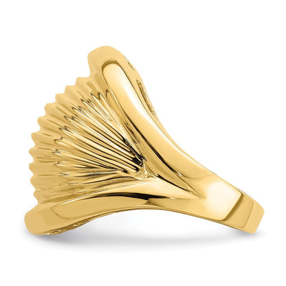 14K Gelbgold Poliert Gerippter Domring