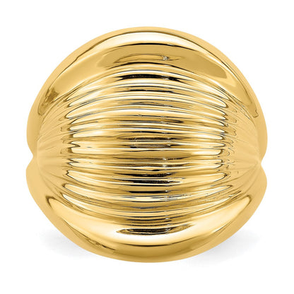 14K Gelbgold Poliert Gerippter Domring