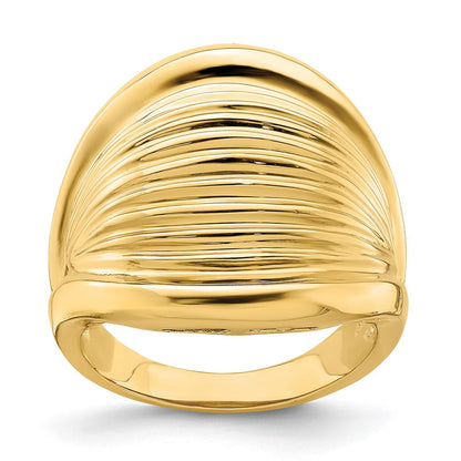 14K Gelbgold Poliert Gerippter Domring