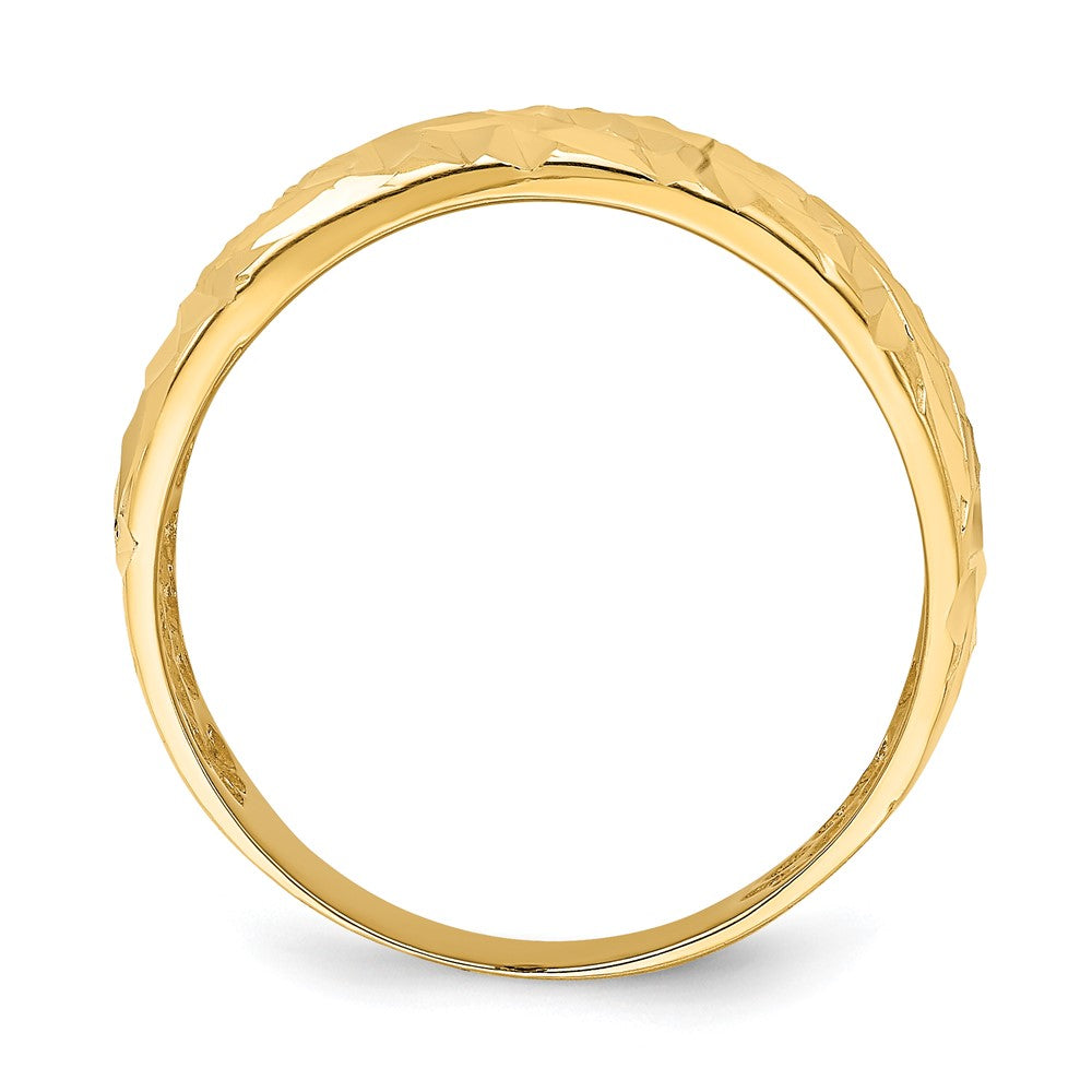 14K Gelbgold diamantierter Pfeil-Schlitz-Wölbring
