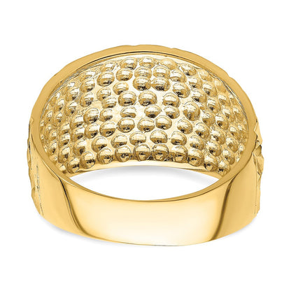 14K Gelbgold diamantierter Pfeil-Schlitz-Wölbring
