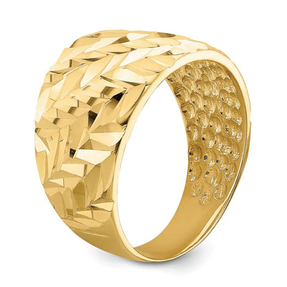 14K Gelbgold diamantierter Pfeil-Schlitz-Wölbring