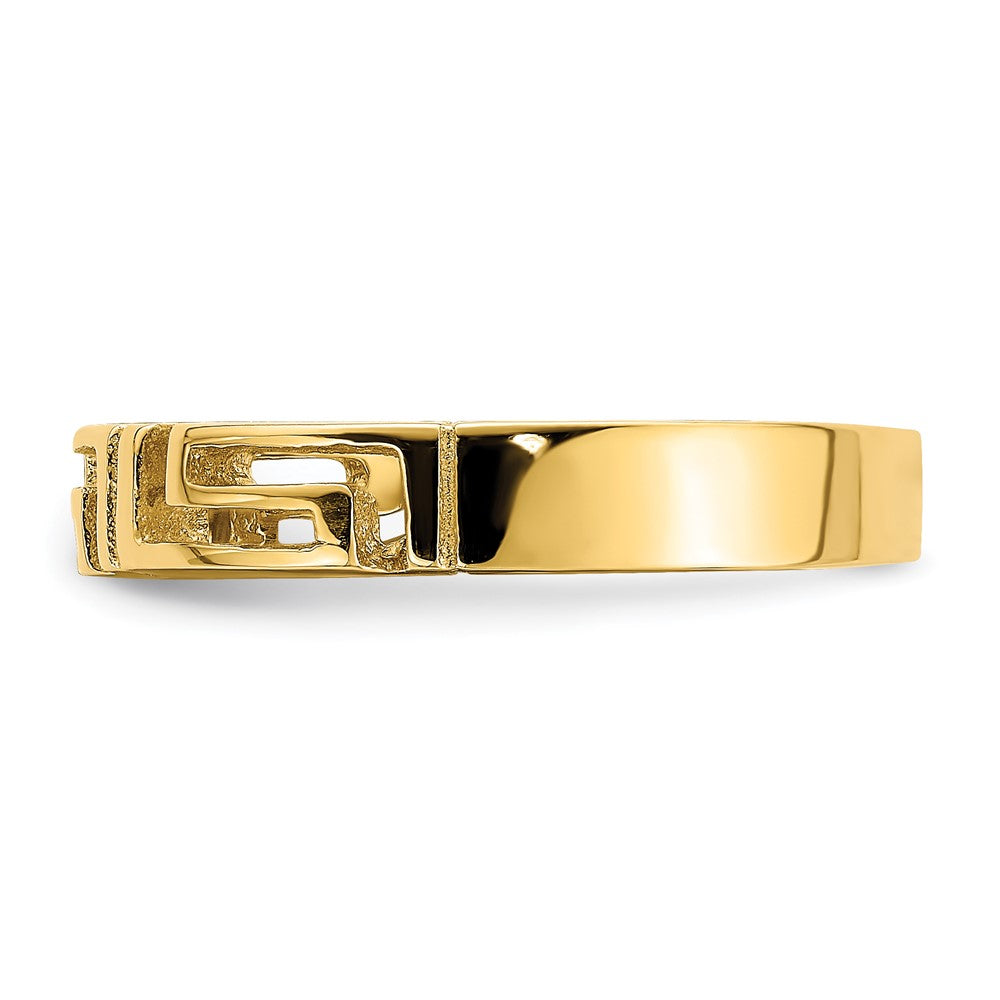 14K Gelbgold Ring mit ausgeschnittenem Mäandermuster