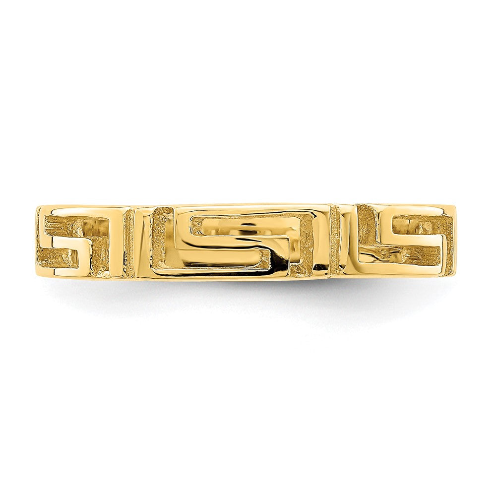 14K Gelbgold Ring mit ausgeschnittenem Mäandermuster