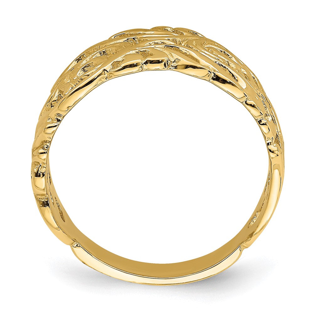 14K Gelbgold Ring mit Rankenmuster und Durchbrucharbeit