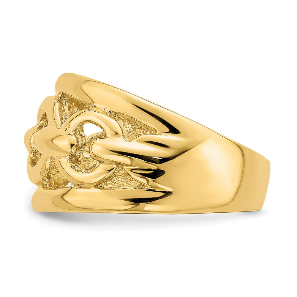 14K Gelbgold Ring mit poliertem Ketten-Design innen