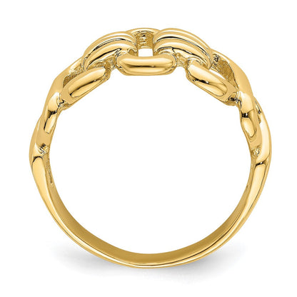14K Gelbgold Ring mit polierten Freeform-Gliedern