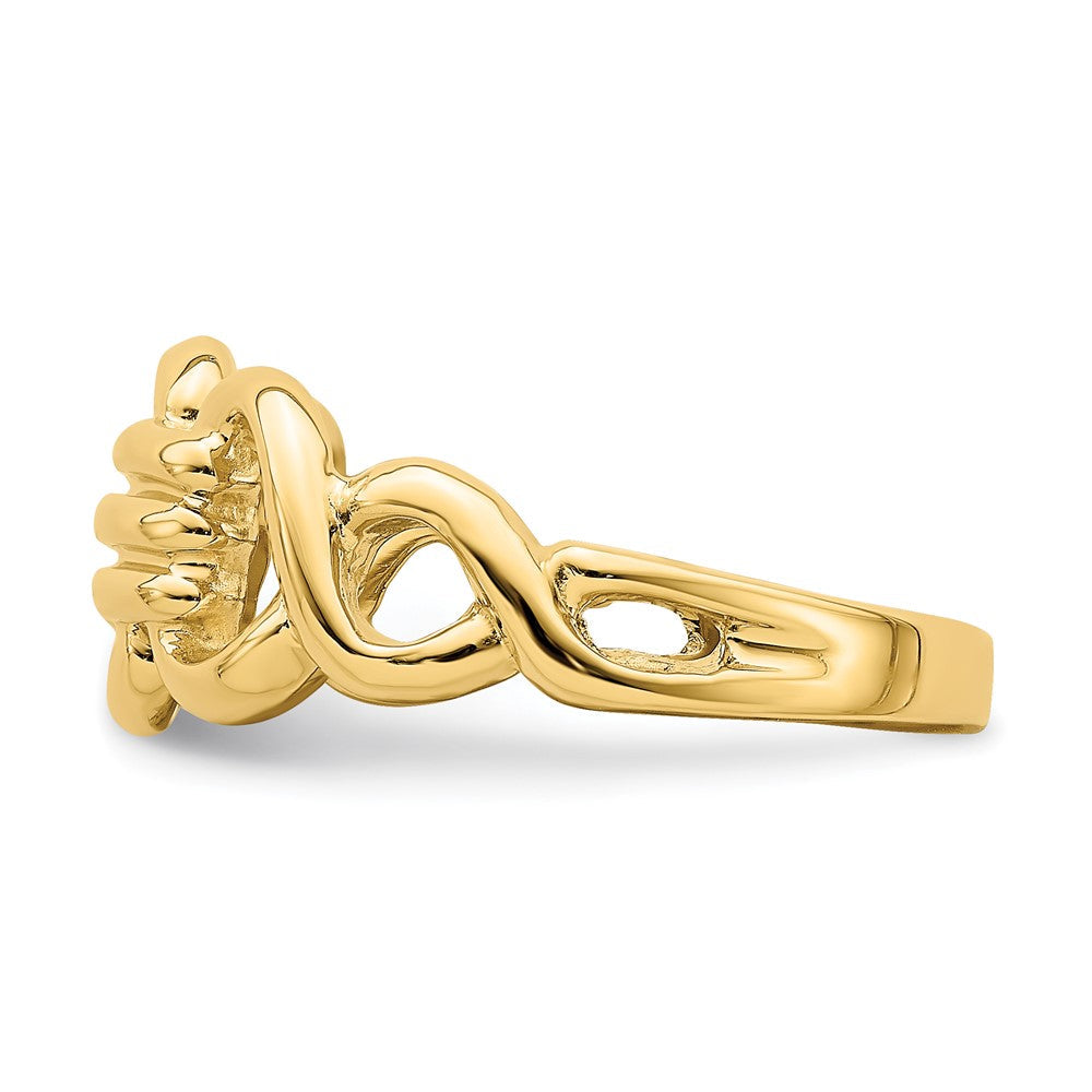14K Gelbgold Ring mit polierten Freeform-Gliedern