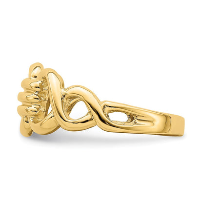 14K Gelbgold Ring mit polierten Freeform-Gliedern