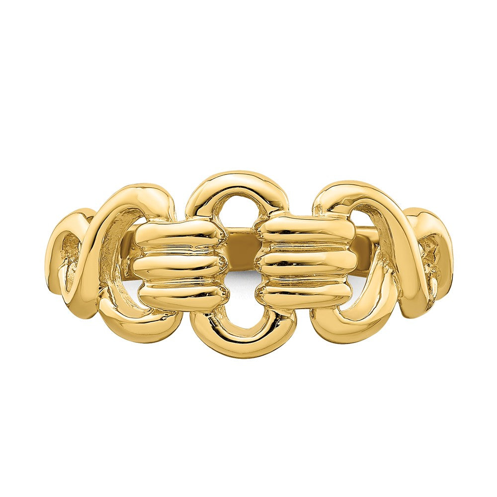 14K Gelbgold Ring mit polierten Freeform-Gliedern