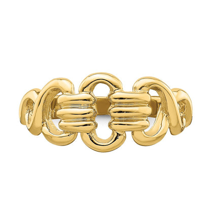 14K Gelbgold Ring mit polierten Freeform-Gliedern