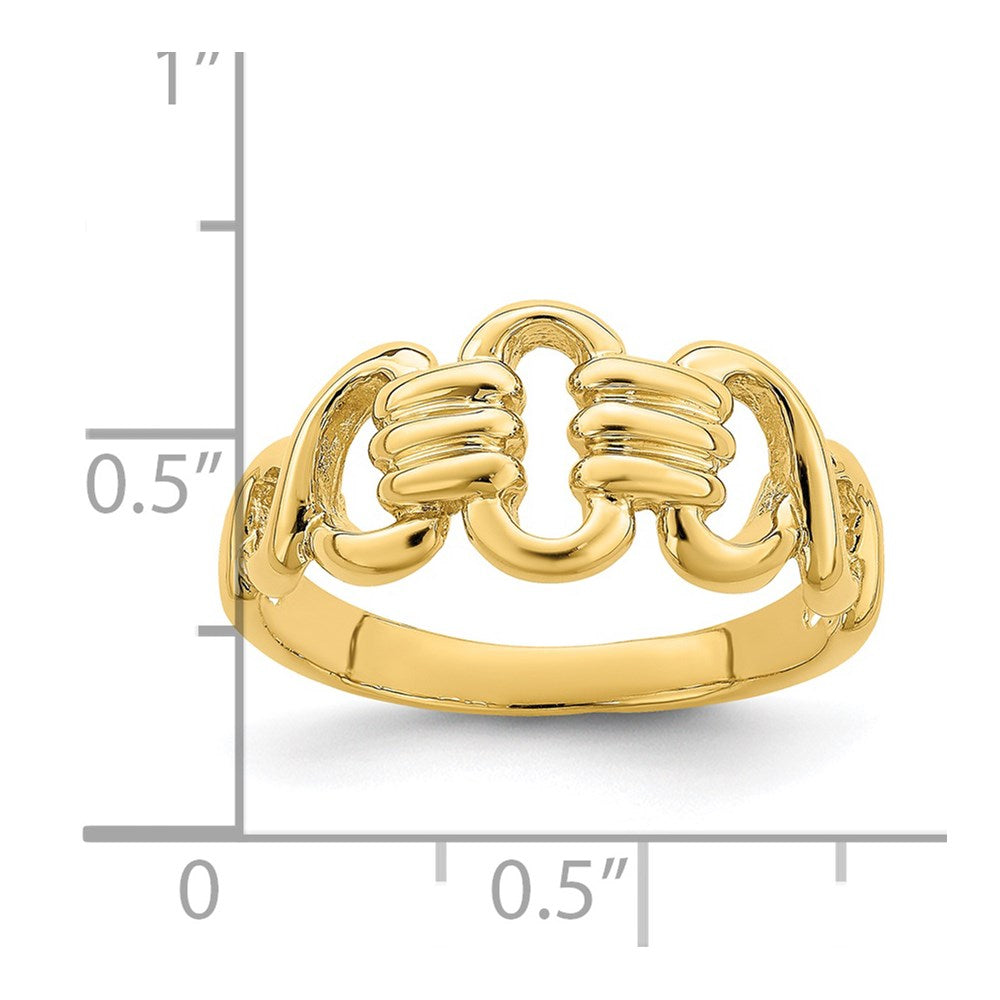 14K Gelbgold Ring mit polierten Freeform-Gliedern