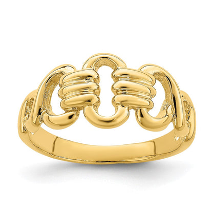 14K Gelbgold Ring mit polierten Freeform-Gliedern