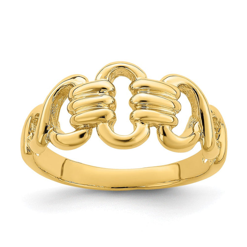 14K Gelbgold Ring mit polierten Freeform-Gliedern