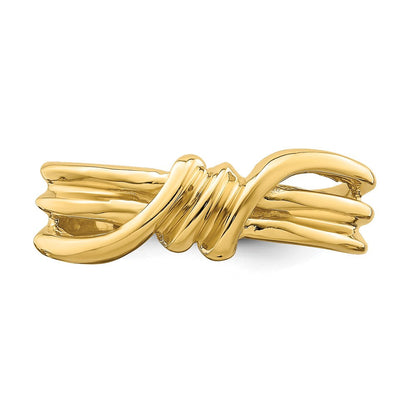 14K Gelbgold Ring mit polierter geriffelter Oberfläche