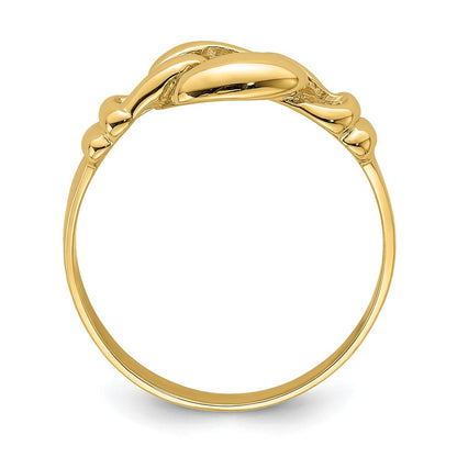 14K Gelbgold Polierter Freeform-Knoten-Ring