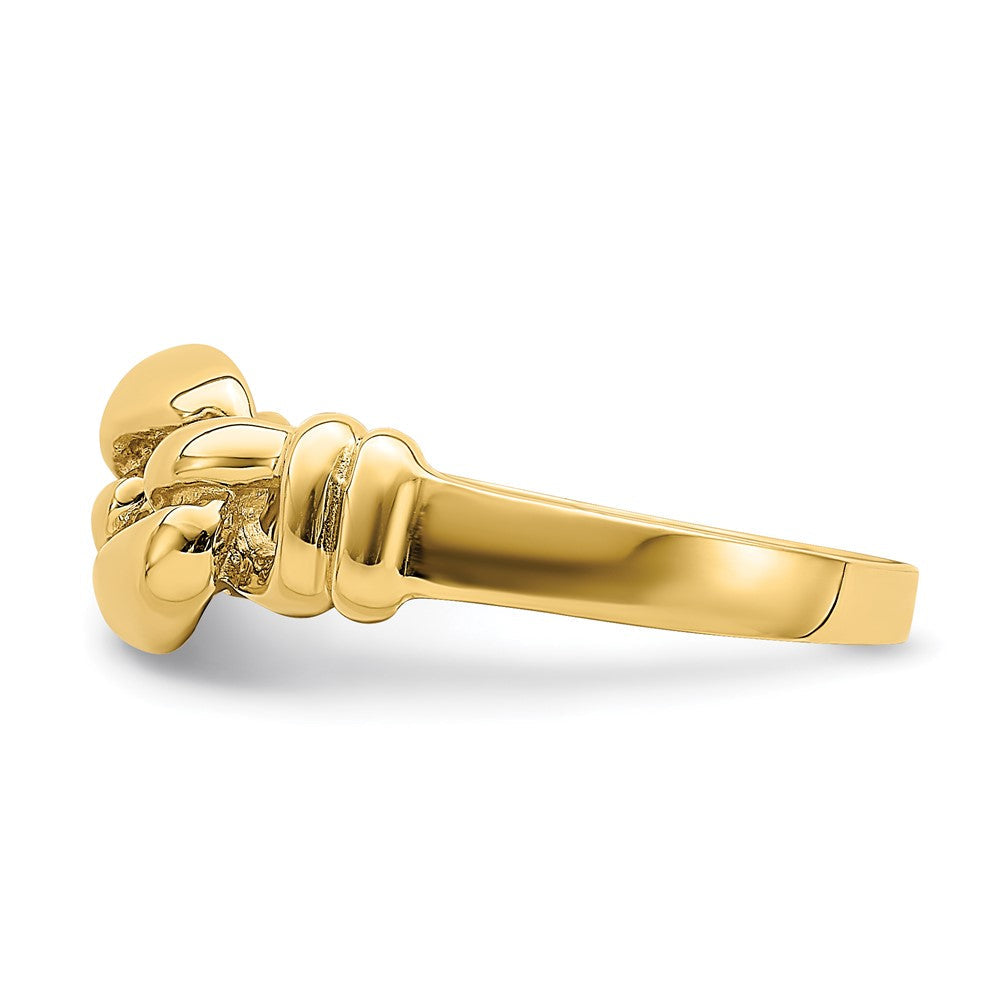 14K Gelbgold Polierter Freeform-Knoten-Ring
