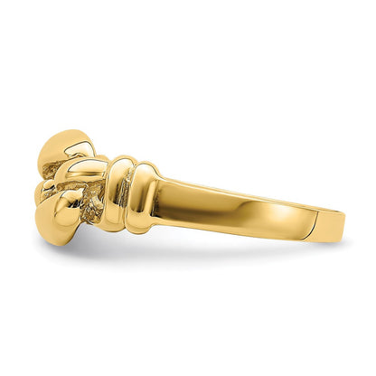 14K Gelbgold Polierter Freeform-Knoten-Ring
