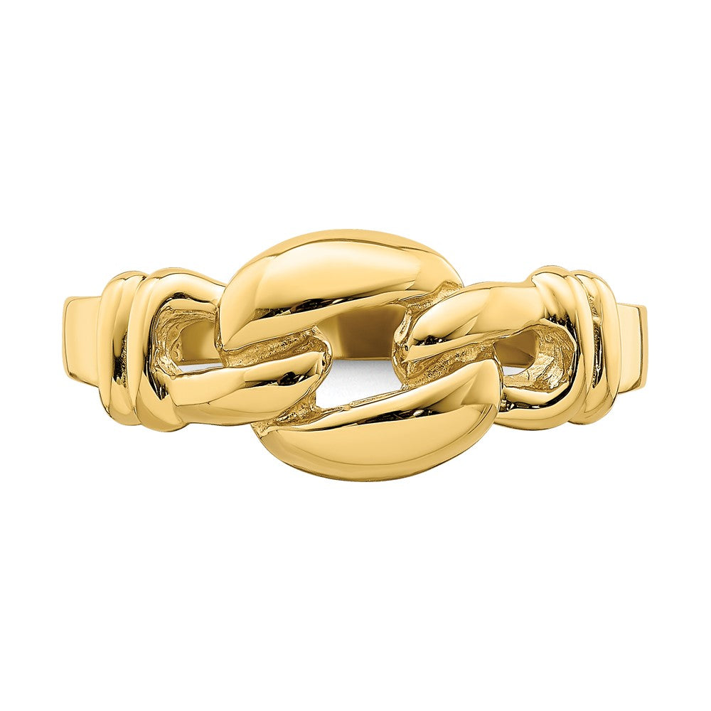 14K Gelbgold Polierter Freeform-Knoten-Ring