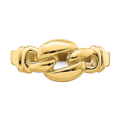 14K Gelbgold Polierter Freeform-Knoten-Ring