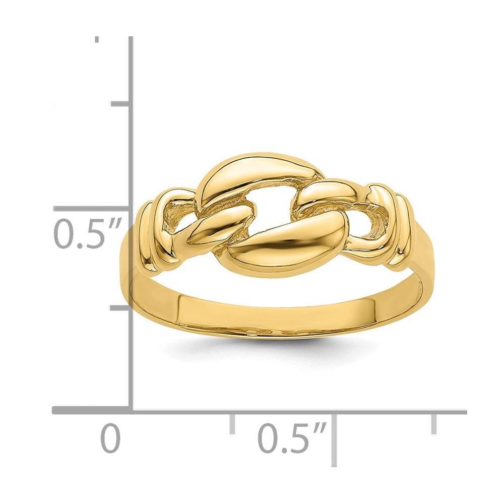 14K Gelbgold Polierter Freeform-Knoten-Ring